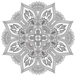 Dessin à colorier: Mandalas Difficile (Mandalas) #209908 - Coloriages à Imprimer Gratuits