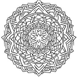 Illustration au trait Mandalas Difficile (Mandalas) #209925 prête à colorier