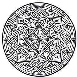 Dessin à colorier: Mandalas Difficile (Mandalas) #209932 - Coloriages à Imprimer Gratuits