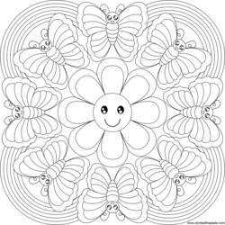 Dessin à colorier: Mandalas Fleurs (Mandalas) #117039 - Coloriages à Imprimer