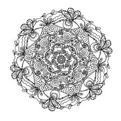 Dessin à colorier: Mandalas Fleurs (Mandalas) #117041 - Coloriages à imprimer