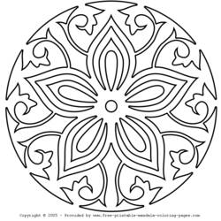 Dessin à colorier: Mandalas Fleurs (Mandalas) #117067 - Coloriages à imprimer
