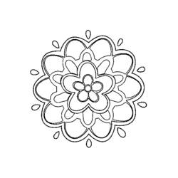 Dessin à colorier: Mandalas Fleurs (Mandalas) #117167 - Coloriages à imprimer