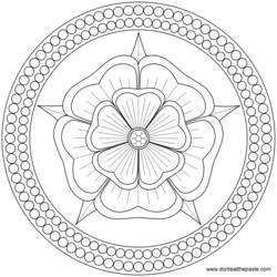 Dessin à colorier: Mandalas Fleurs (Mandalas) #117223 - Coloriages à imprimer