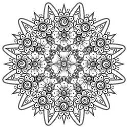 Dessin à colorier: Mandalas Fleurs (Mandalas) #172773 - Coloriages à Imprimer Gratuits