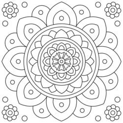 Dessin à colorier: Mandalas Fleurs (Mandalas) #172781 - Coloriages à Imprimer Gratuits