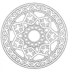Dessin à colorier: Mandalas Flocon (Mandalas) #117607 - Coloriages à imprimer