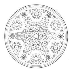 Dessin à colorier: Mandalas Flocon (Mandalas) #117615 - Coloriages à imprimer