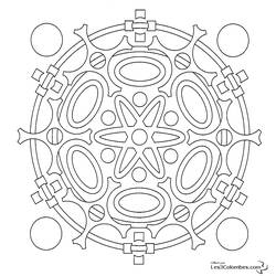 Dessin à colorier: Mandalas Flocon (Mandalas) #117627 - Coloriages à imprimer