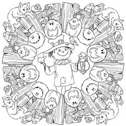 Dessin à colorier: Mandalas Halloween (Mandalas) #202532 - Coloriages à Imprimer Gratuits