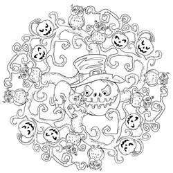 Dessin à colorier: Mandalas Halloween (Mandalas) #202538 - Coloriages à Imprimer Gratuits