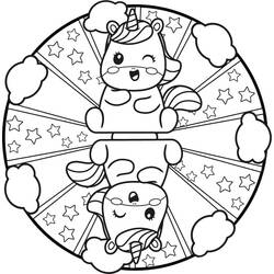 Dessin à colorier: Mandalas Licorne (Mandalas) #173998 - Coloriages à Imprimer Gratuits