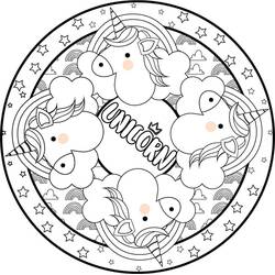 Dessin à colorier: Mandalas Licorne (Mandalas) #173999 - Coloriages à Imprimer Gratuits