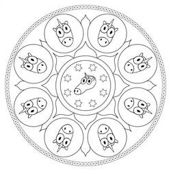 Dessin à colorier: Mandalas Licorne (Mandalas) #174009 - Coloriages à Imprimer Gratuits