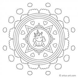 Dessin à colorier: Mandalas Licorne (Mandalas) #174018 - Coloriages à Imprimer Gratuits
