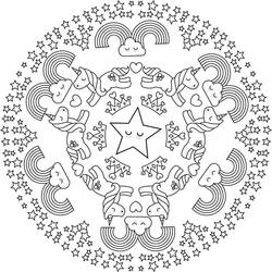 Dessin à colorier: Mandalas Licorne (Mandalas) #174019 - Coloriages à Imprimer Gratuits