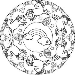 Dessin à colorier: Mandalas Licorne (Mandalas) #174020 - Coloriages à Imprimer Gratuits