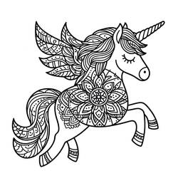 Dessin à colorier: Mandalas Licorne (Mandalas) #218294 - Coloriages à Imprimer Gratuits
