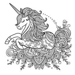 Dessin à colorier: Mandalas Licorne (Mandalas) #218300 - Coloriages à Imprimer Gratuits