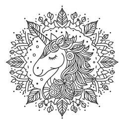 Dessin à colorier: Mandalas Licorne (Mandalas) #218301 - Coloriages à Imprimer Gratuits