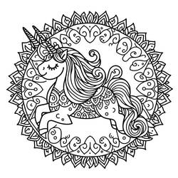 Dessin à colorier: Mandalas Licorne (Mandalas) #218304 - Coloriages à Imprimer Gratuits