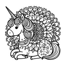 Dessin à colorier: Mandalas Licorne (Mandalas) #218305 - Coloriages à Imprimer Gratuits