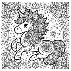 Dessins à colorier: Mandalas Licorne - Coloriages à Imprimer Gratuits