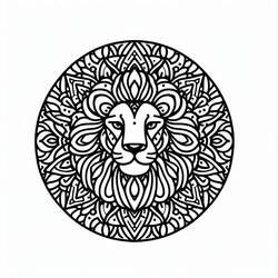 Coloriage Mandalas Lion (Mandalas) #220795 à imprimer et colorier