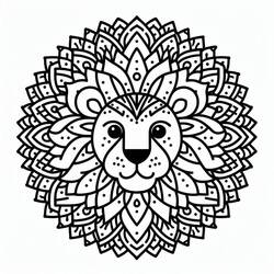 Coloriage Mandalas Lion (Mandalas) #220797 à imprimer et colorier