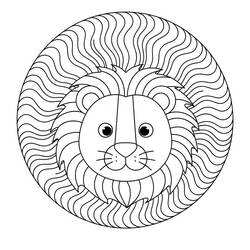 Coloriage Mandalas Lion (Mandalas) #220801 à imprimer et colorier