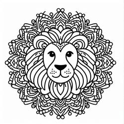Coloriage Mandalas Lion (Mandalas) #220806 à imprimer et colorier