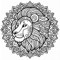 Coloriage Mandalas Lion (Mandalas) #220808 à imprimer et colorier