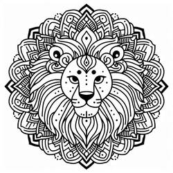 Coloriage Mandalas Lion (Mandalas) #220809 à imprimer et colorier