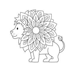 Coloriage Mandalas Lion (Mandalas) #220812 à imprimer et colorier