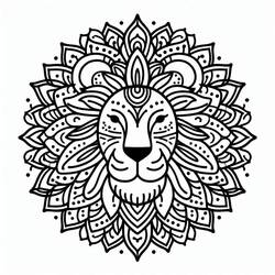 Coloriage Mandalas Lion (Mandalas) #220815 à imprimer et colorier