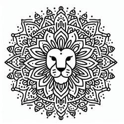 Coloriage Mandalas Lion (Mandalas) #220817 à imprimer et colorier