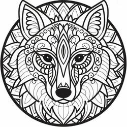 Dessin à colorier: Mandalas Loup (Mandalas) #214294 - Coloriages à Imprimer Gratuits