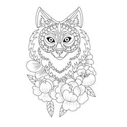 Dessin à colorier: Mandalas Loup (Mandalas) #214302 - Coloriages à Imprimer Gratuits