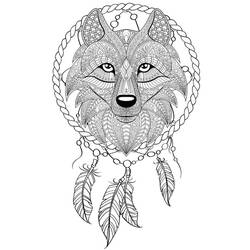 Dessin à colorier: Mandalas Loup (Mandalas) #214311 - Coloriages à Imprimer Gratuits