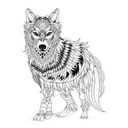 Dessin à colorier: Mandalas Loup (Mandalas) #214312 - Coloriages à Imprimer Gratuits