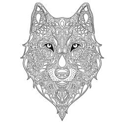 Dessin à colorier: Mandalas Loup (Mandalas) #214313 - Coloriages à Imprimer Gratuits