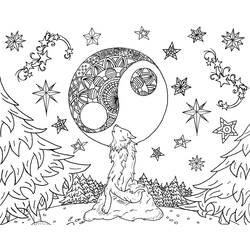 Dessin à colorier: Mandalas Loup (Mandalas) #214316 - Coloriages à Imprimer Gratuits