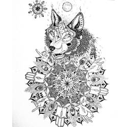 Dessin à colorier: Mandalas Loup (Mandalas) #214319 - Coloriages à Imprimer Gratuits