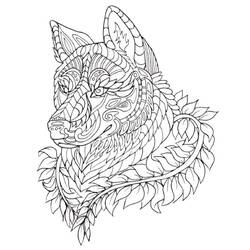 Dessin à colorier: Mandalas Loup (Mandalas) #214320 - Coloriages à Imprimer Gratuits