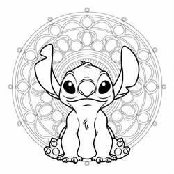 Dessin à colorier: Mandalas Stitch (Mandalas) #216359 - Coloriages à Imprimer Gratuits