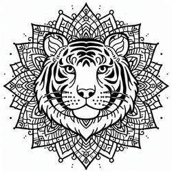 Dessin à colorier: Mandalas Tigre (Mandalas) #221053 - Coloriages à Imprimer Gratuits