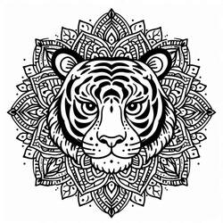 Dessin à colorier: Mandalas Tigre (Mandalas) #221055 - Coloriages à Imprimer Gratuits