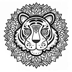 Dessin à colorier: Mandalas Tigre (Mandalas) #221056 - Coloriages à Imprimer Gratuits