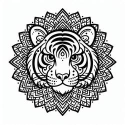 Dessin à colorier: Mandalas Tigre (Mandalas) #221058 - Coloriages à Imprimer Gratuits