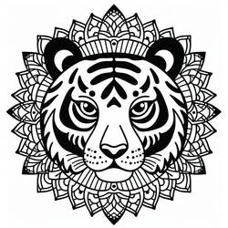 Dessin à colorier: Mandalas Tigre (Mandalas) #221060 - Coloriages à Imprimer Gratuits